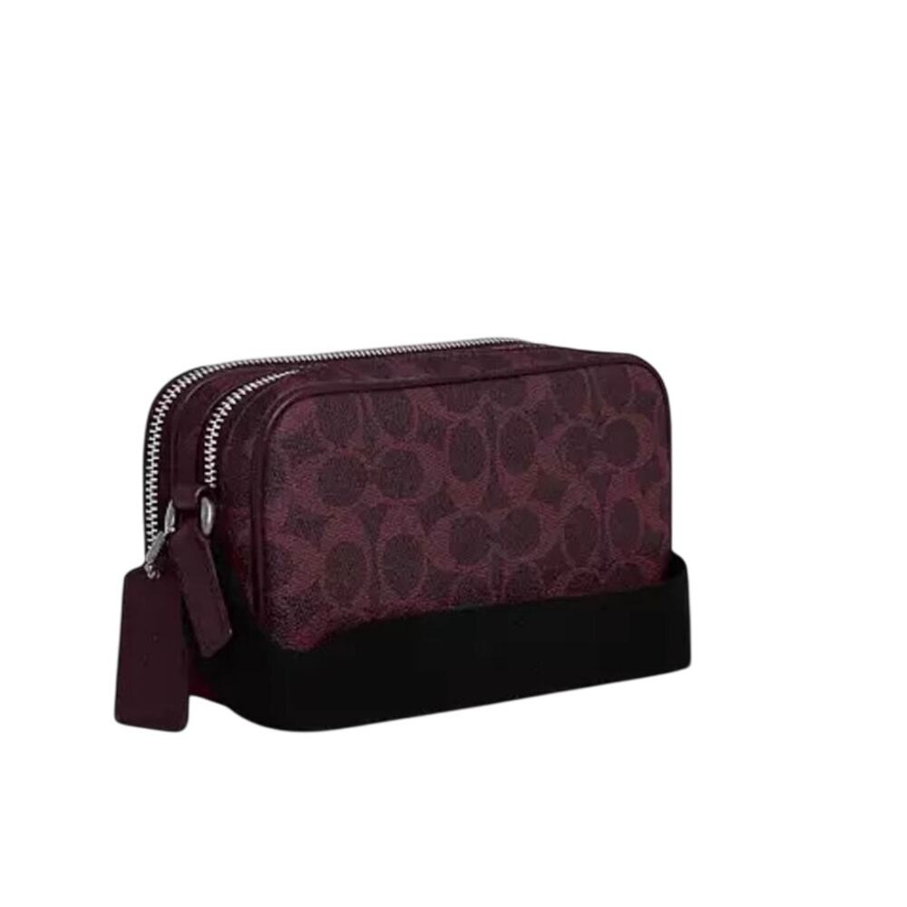 Coach Colton Crossbody Bag 19 In Signature Canvas Black Currant NWT